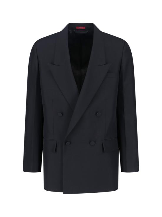 25FW 구찌 더블 브래스트 테크니컬 파나마 자켓 849881 Z7AYA 1000 Black