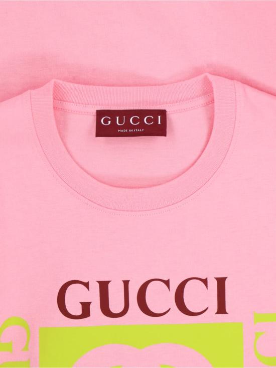 25FW 구찌 프린티드 코튼 반팔 티셔츠 837959 XJHG95033 PINK - GUCCI