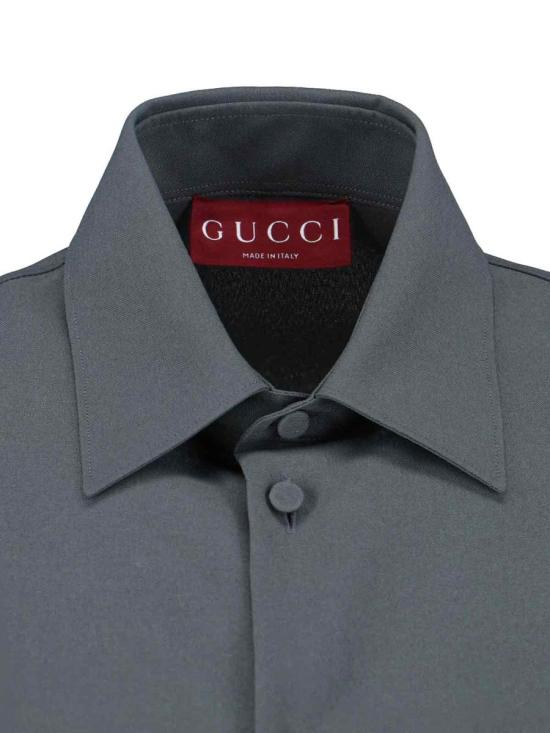 25FW 구찌 홀스빗 디테일 폴리에스터 트윌 셔츠 841624 ZAFKB1088 GREY - GUCCI
