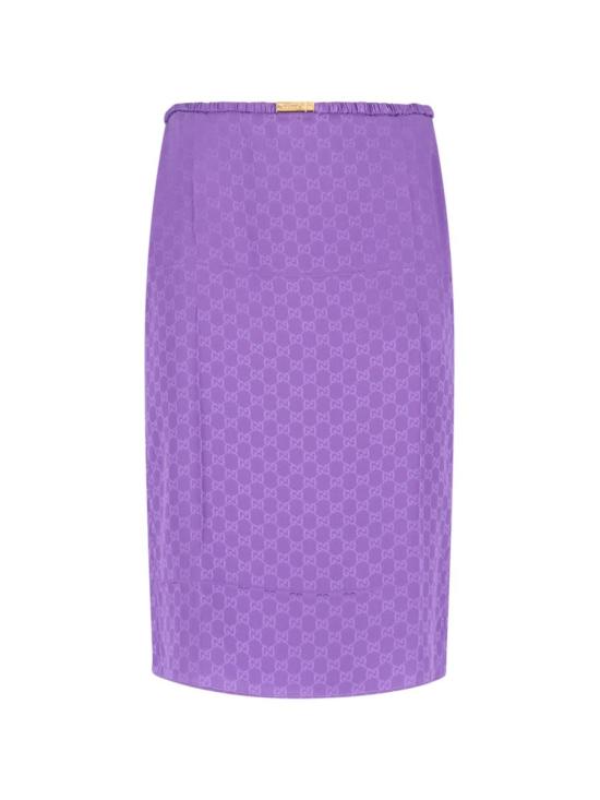 25FW 구찌 GG 실크 자카드 스커트 846275 ZATF95007 Purple