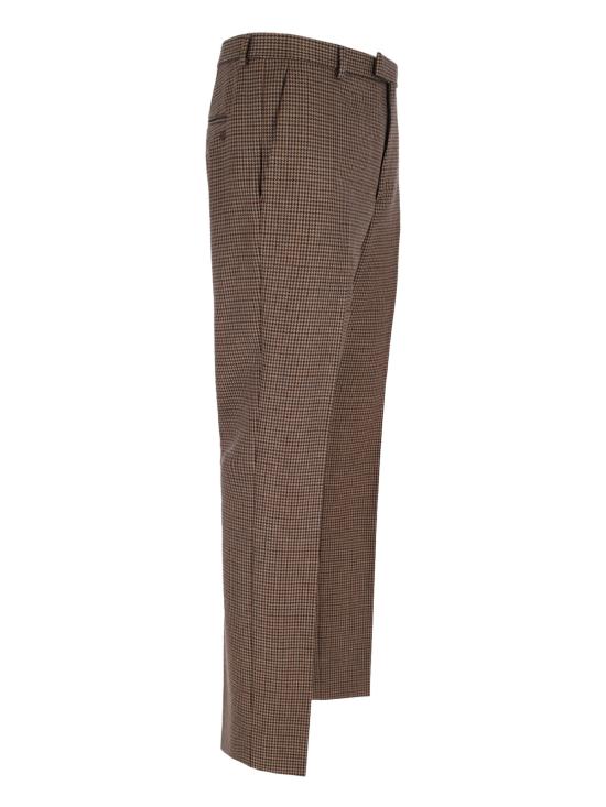 25FW 구찌 자수 하운드투스 울 팬츠 814299 Z7AQA 2014 Brown - GUCCI