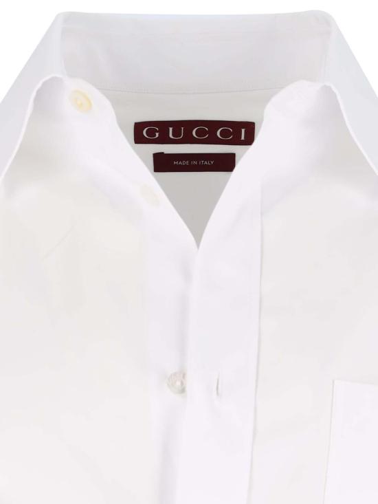25FW 구찌 포켓 자수 셔츠  833294 Z7AUX 9000 White - GUCCI