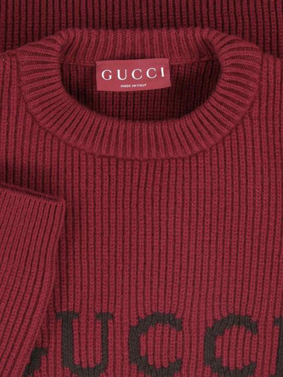 25FW 구찌 울 캐시미어 립 니트 스웨터 833499 XKEYJ 6005 Red - GUCCI