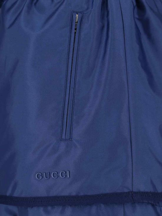 25FW 구찌 메탈 로고 개버딘 나일론 스커트 838243 ZAKAX 4282 Blue - GUCCI