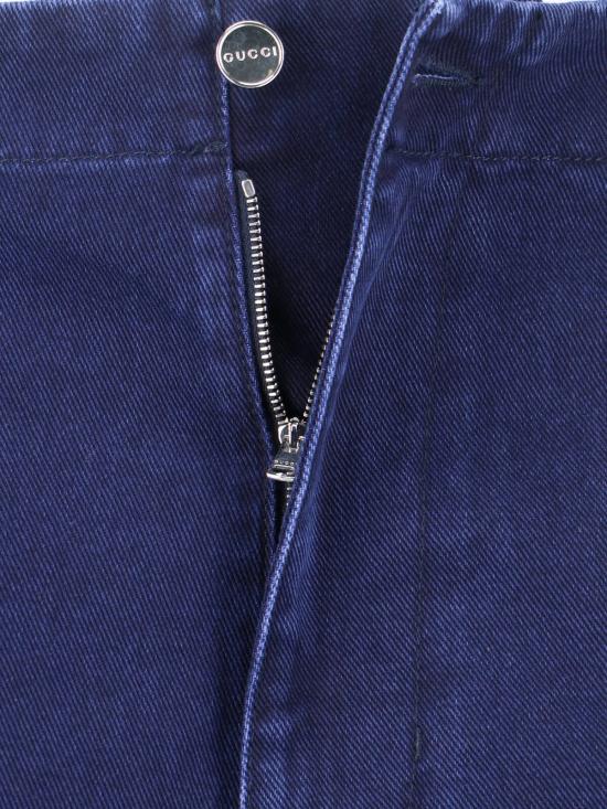 25FW 구찌 엠보스 라벨 워시드 데님 팬츠 835168 XDDA8 4447 Blue - GUCCI