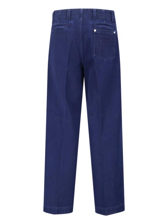 25FW 구찌 엠보스 라벨 워시드 데님 팬츠 835168 XDDA8 4447 Blue - GUCCI