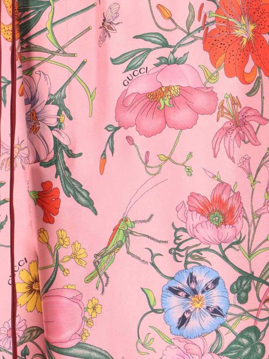 25FW 구찌 프린티드 실크 팬츠 837980 Z7AUH 5057 Pink - GUCCI