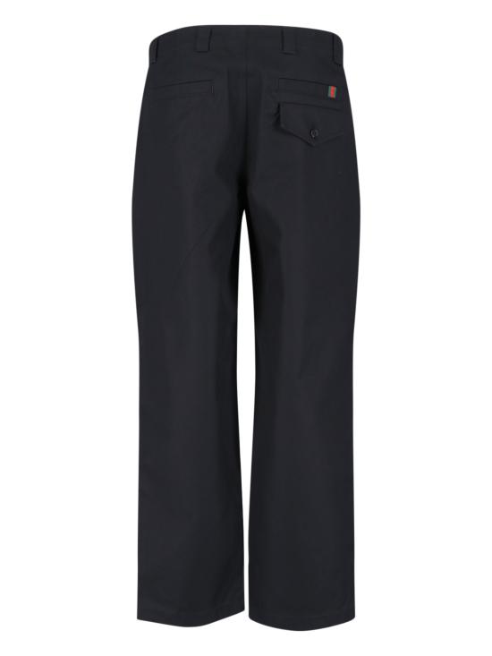 25FW 구찌 웹 디테일 코튼 트윌 팬츠 784049 Z7AJV 1000 Black - GUCCI