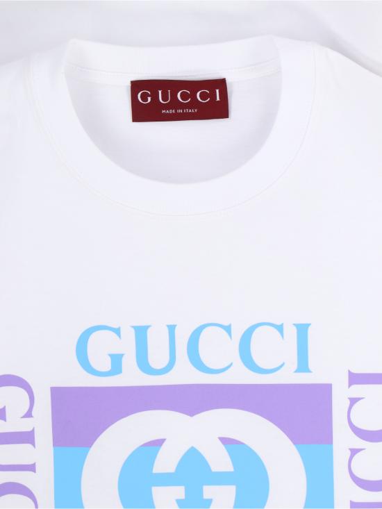 25FW 구찌 프린티드 코튼 반팔 티셔츠 837959 XJHG9 9081 White - GUCCI