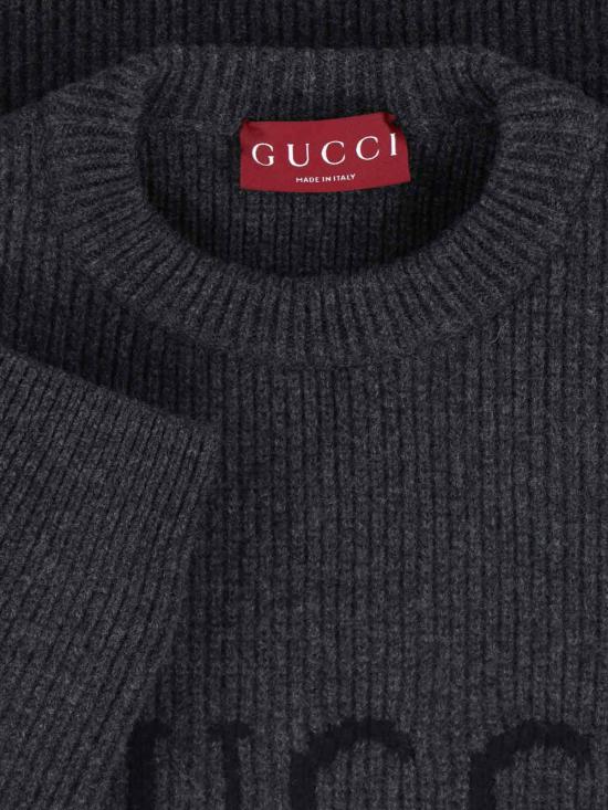 25FW 구찌 울 캐시미어 립 니트 스웨터 833499 XKEYJ 1043 Grey - GUCCI
