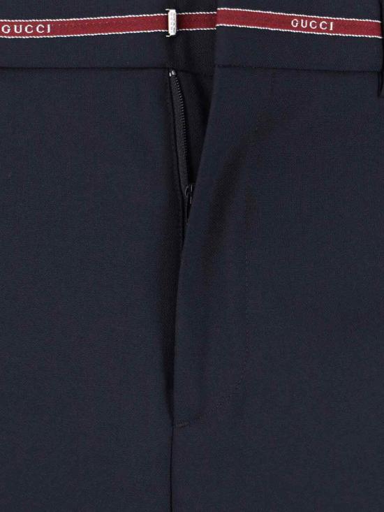 25FW 구찌 셀비지 디테일 울 팬츠 832544 Z7AQV 4668 Blue - GUCCI