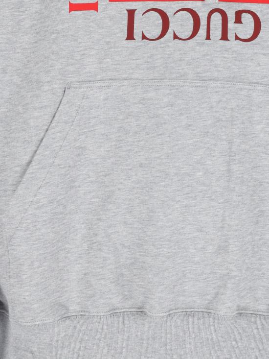 25FW 구찌 로고 프린트 코튼 저지 후드 티셔츠 788771 XJHDP 1230 Grey - GUCCI