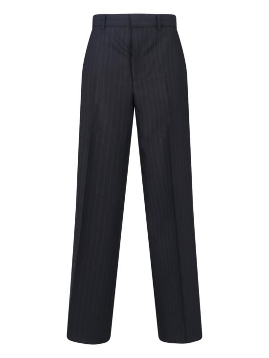 25FW 구찌 핀스트라이프 구찌 울 자카드 팬츠 839329 Z7AT1 1152 Black