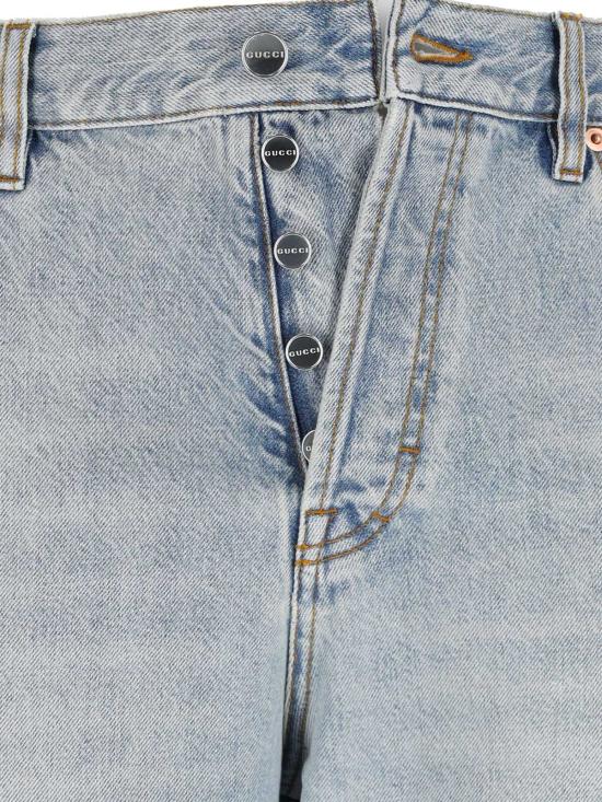 25FW 구찌 콘트라스트 패치워크 판넬 스트레이이트 레그 데님 진 835163 XDDCV 4681 Blue - GUCCI