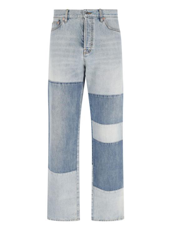 25FW 구찌 콘트라스트 패치워크 판넬 스트레이이트 레그 데님 진 835163 XDDCV 4681 Blue