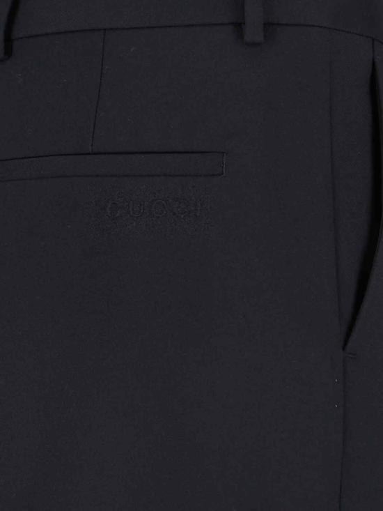 25FW 구찌 울 개버딘 팬츠 797207 Z7AE5 1000 Black - GUCCI