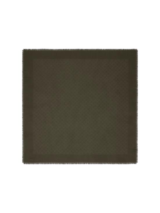 25FW 구찌 GG 울 실크 자카드 숄 809499 4G930 3000 Green - GUCCI