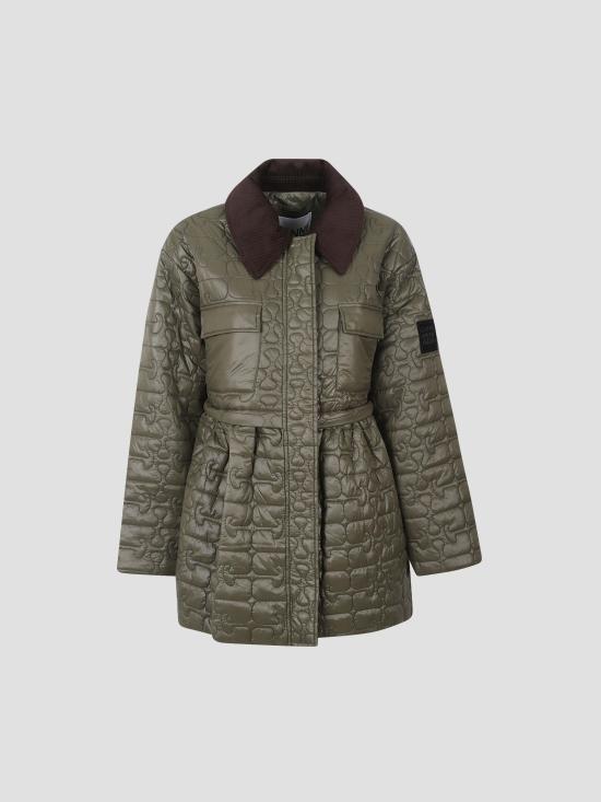 25FW 가니 퀼팅 미디 자켓 W0965 861 KALAMATA