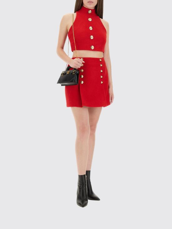 25FW 발망 숏 스커트 FF1LBA89WD03 3AC Red - BALMAIN