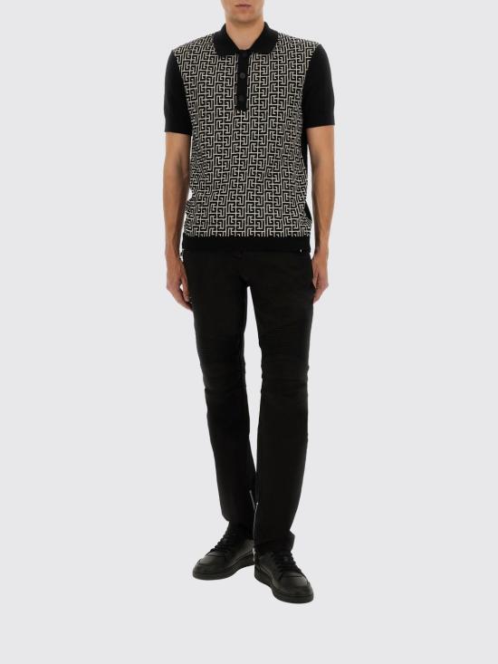 25FW 발망 폴로 티셔츠 FH1GB020KI80 GFE Black - BALMAIN