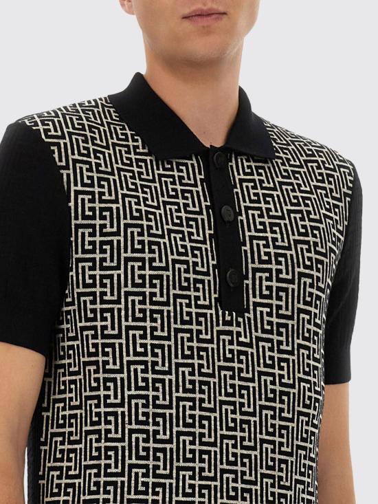 25FW 발망 폴로 티셔츠 FH1GB020KI80 GFE Black - BALMAIN