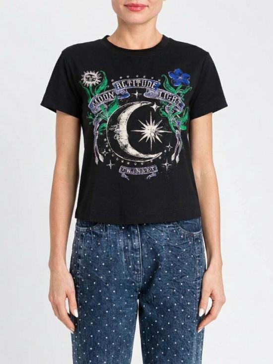 25FW 액티튜드 트윈세트 반팔 티셔츠 252AP2012 00006 Black