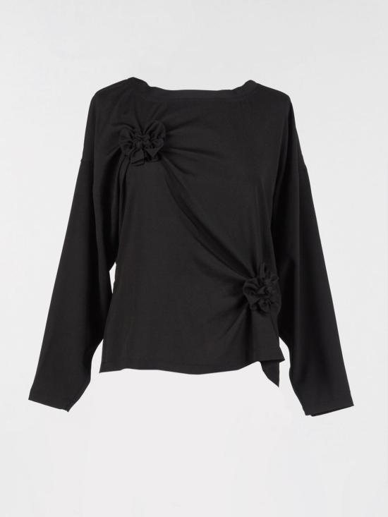 25FW 액티튜드 트윈세트 긴팔 티셔츠 252AP2140 00006 Black - ACTITUDE TWINSET