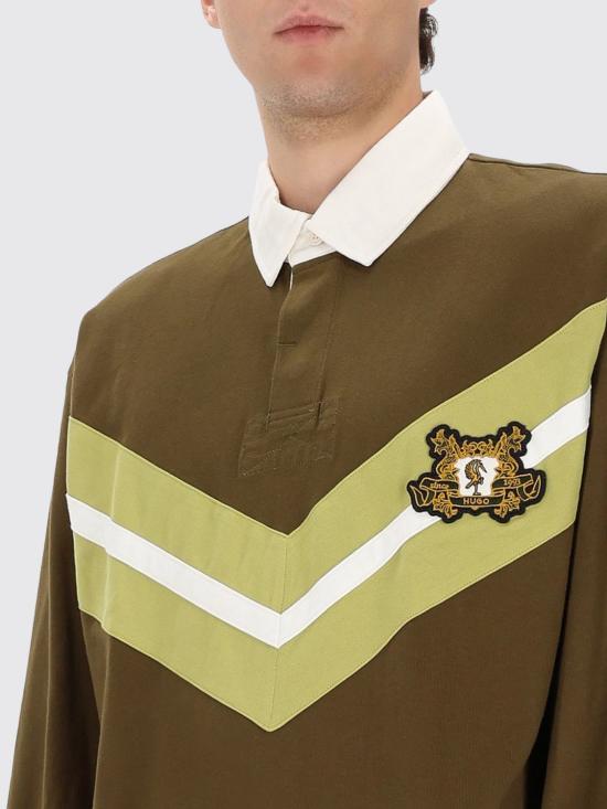 25FW 휴고보스 오버핏 럭비 스타일 긴팔 폴로셔츠 50542958 355 Green - HUGO BOSS