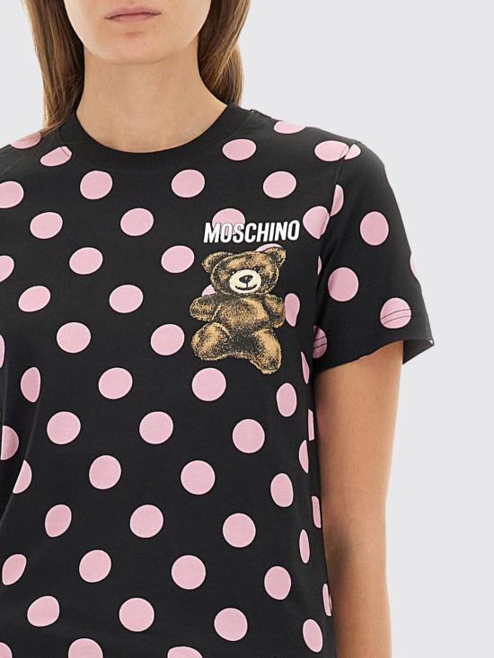 25FW 모스키노 반팔 티셔츠 07165441 3555 Black - MOSCHINO