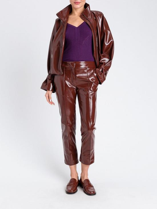 25FW 액티튜드 트윈세트 가죽 팬츠 252AP2391 12562 Brown - ACTITUDE TWINSET