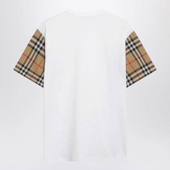 25FW 버버리 체크 코튼 티셔츠 8073029121048 R BURBE A1464 WHITE - BURBERRY