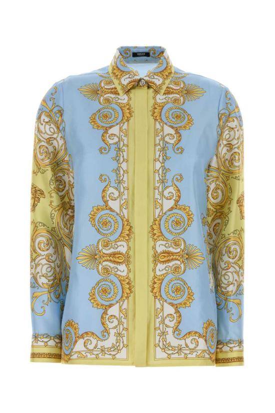 26SS 베르사체 블라우스 10013601A17165 5Y580 PALEYELLOW95PASTELBLUE