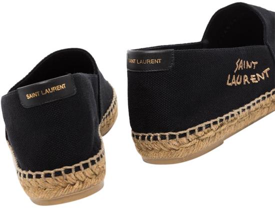  생로랑 캔버스 자수 에스파드리유 6059561P2101000 BLACK - SAINT LAURENT