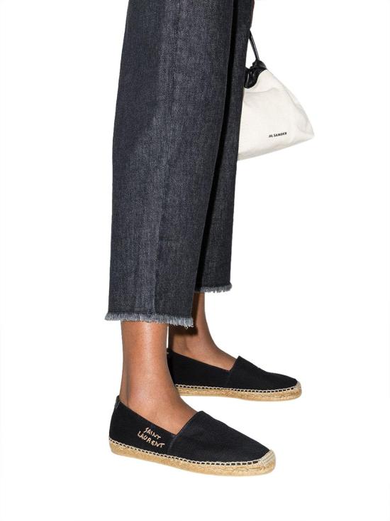  생로랑 캔버스 자수 에스파드리유 6059561P2101000 BLACK - SAINT LAURENT