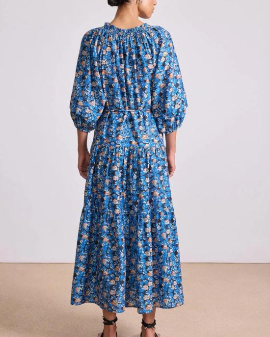  어피스 어파트 롱 원피스 어피스 아파트 롱슬리브 우바 드레스 플로렛 블루 - APIECE APART