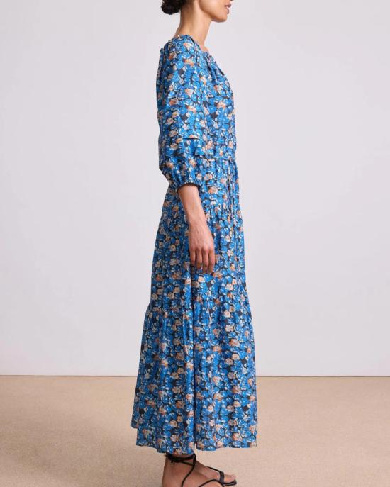  어피스 어파트 롱 원피스 어피스 아파트 롱슬리브 우바 드레스 플로렛 블루 - APIECE APART