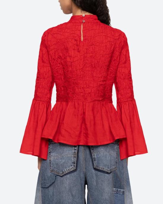  씨뉴욕 셔츠 Sea Ny Imogen 롱슬리브 탑 레드 - SEA NY