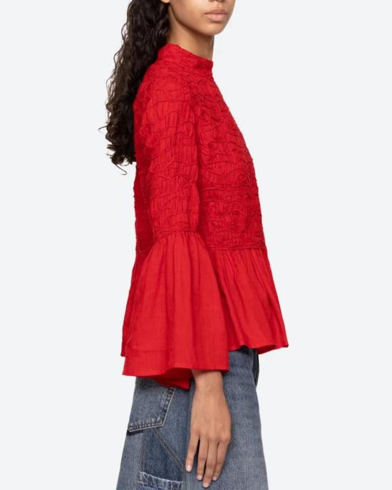  씨뉴욕 셔츠 Sea Ny Imogen 롱슬리브 탑 레드 - SEA NY