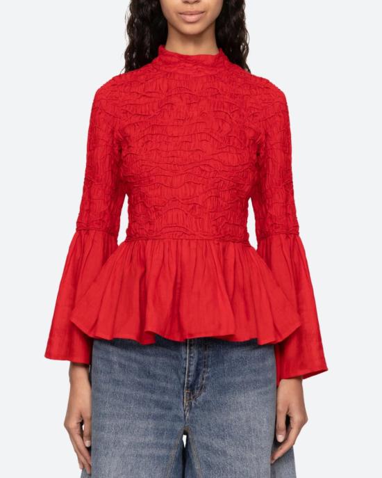  씨뉴욕 셔츠 Sea Ny Imogen 롱슬리브 탑 레드