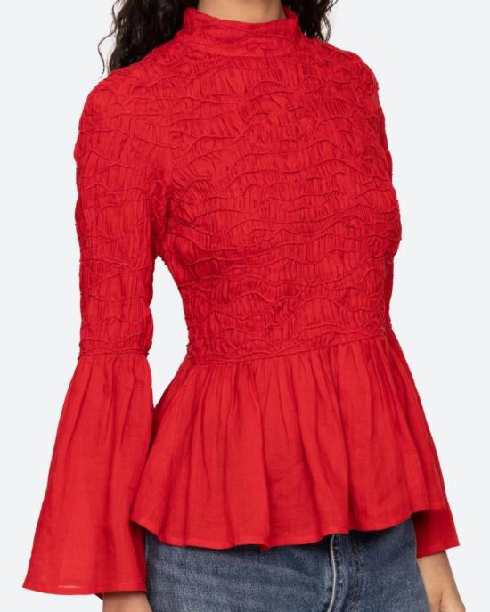  씨뉴욕 셔츠 Sea Ny Imogen 롱슬리브 탑 레드 - SEA NY