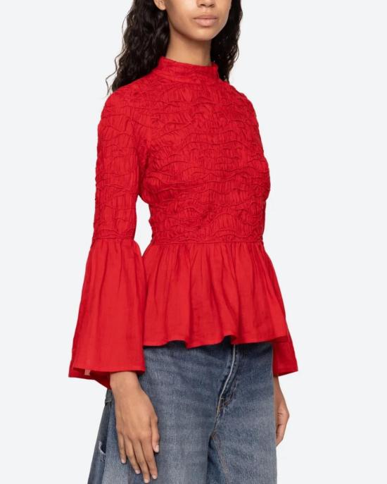  씨뉴욕 셔츠 Sea Ny Imogen 롱슬리브 탑 레드 - SEA NY