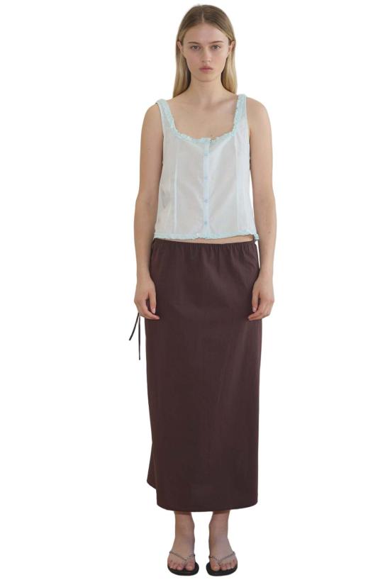  데이지 스튜디오 블라우스 버튼 프릴 탑 민트 - DEIJI STUDIO