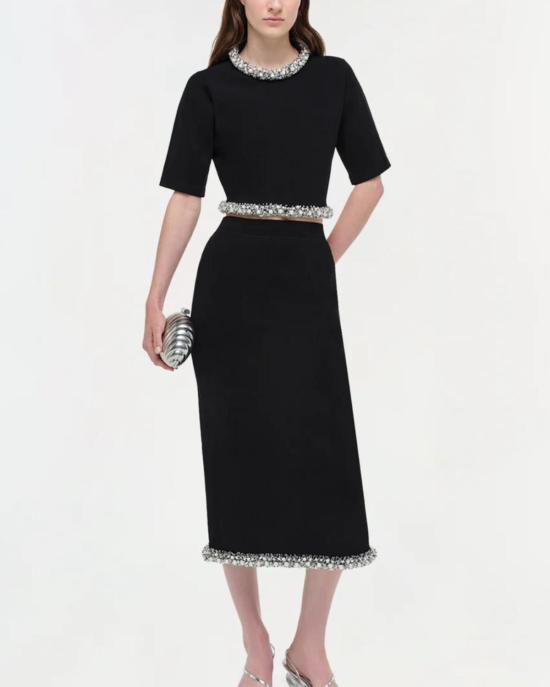  조나단 심카이 반팔 티셔츠 오젤 S/S 크루넥 탑 블랙 - JONATHAN SIMKHAI