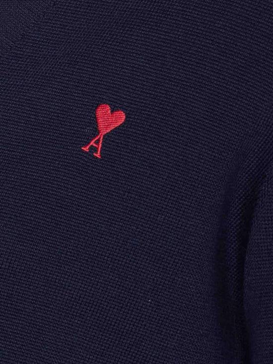 26SS 아미 ADC 울 V넥 가디건 HKC361001414 Blue - AMI