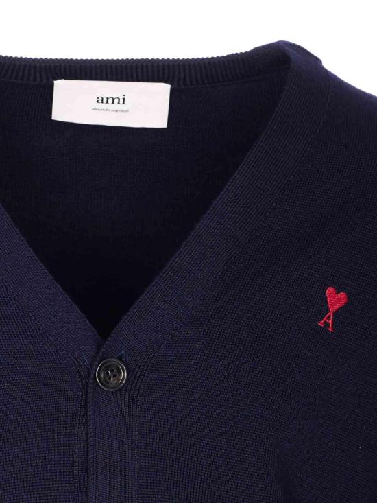 26SS 아미 ADC 울 V넥 가디건 HKC361001414 Blue - AMI