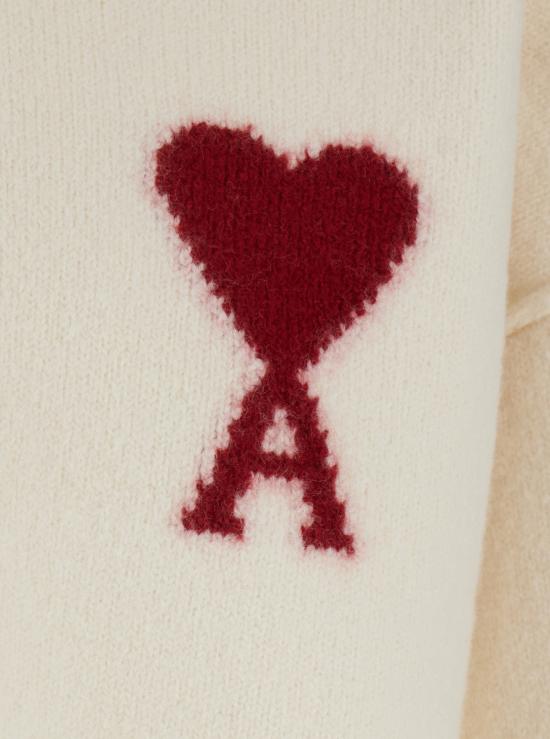 25FW 아미 빅 하트 울 크루넥 스웨터 UKS838018154 White - AMI