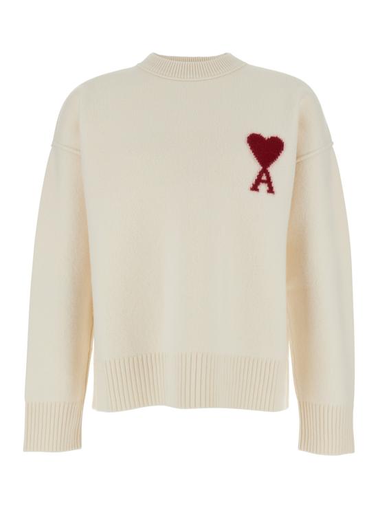 25FW 아미 빅 하트 울 크루넥 스웨터 UKS838018154 White