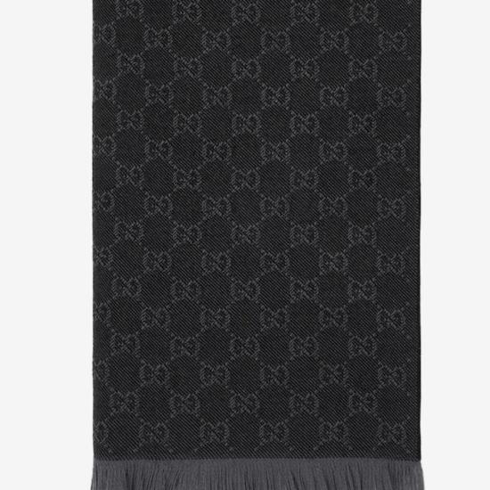 26SS 구찌 GG 울 스카프 8485073G2001063 Black - GUCCI