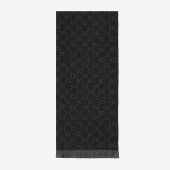 26SS 구찌 GG 울 스카프 8485073G2001063 Black - GUCCI