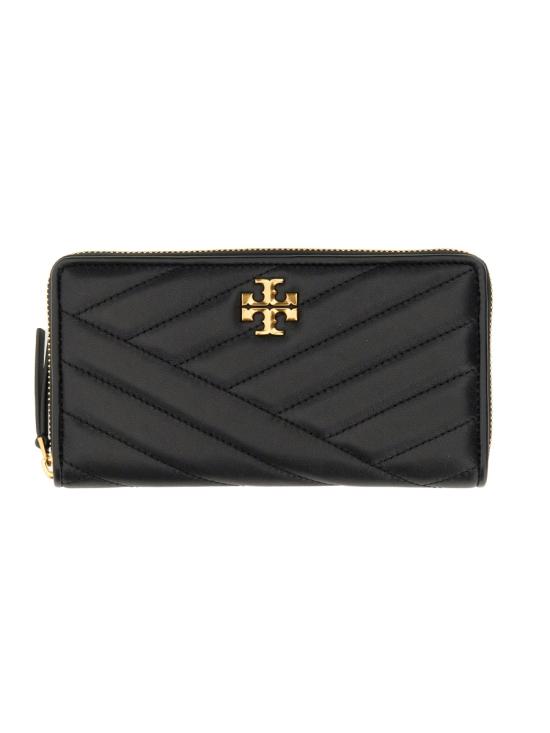 26SS 토리버치 키라 쉐브론 집 컨티넨탈 월렛 90348 001 BLACK - TORY BURCH